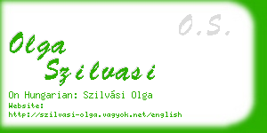 olga szilvasi business card